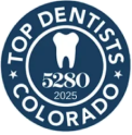 Top Dentists Colorado logo featuring tooth icon and 5280 elevation marker